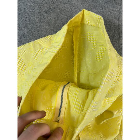 Vintage 70s Bell Bottom Pants Womens S Yellow Paisley Flared Boho Hippie Disco - Picture 8 of 9